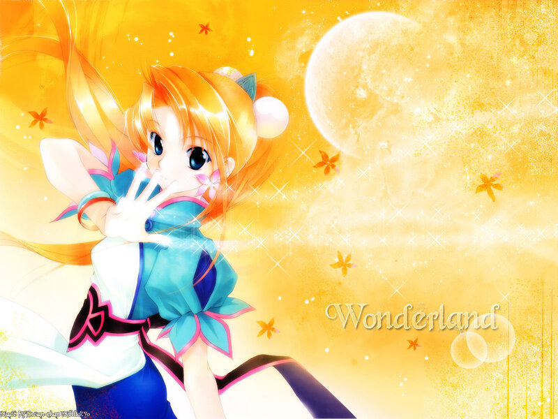 Anime girl in a golden world