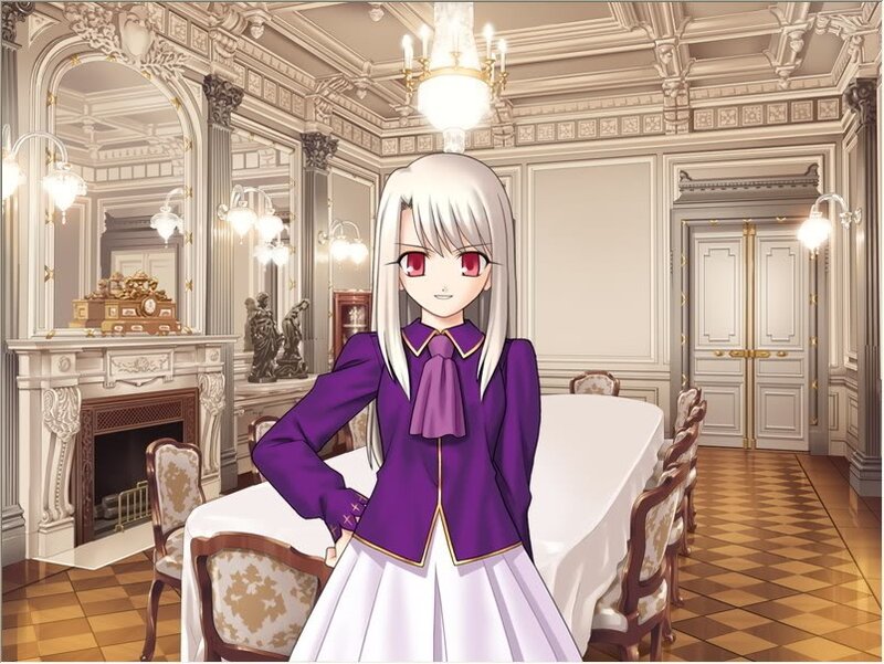 anime girl in a grand hall