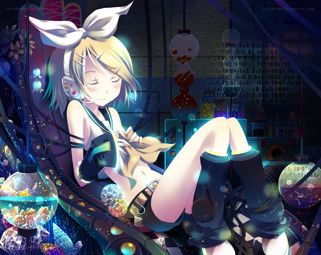 Anime girl in a lab setting