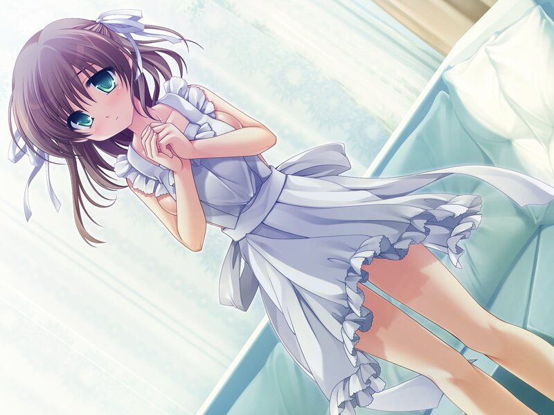 anime girl in a light dress