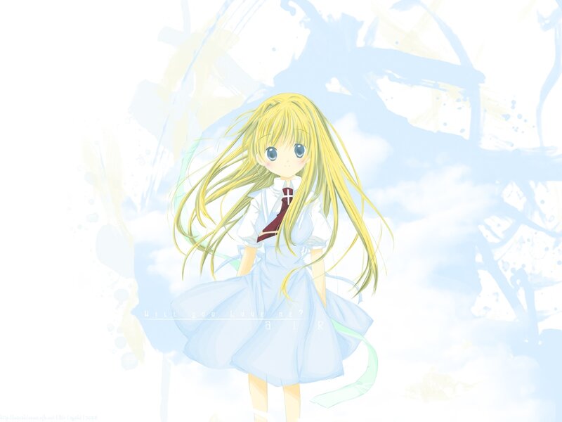 Anime girl in a light dress