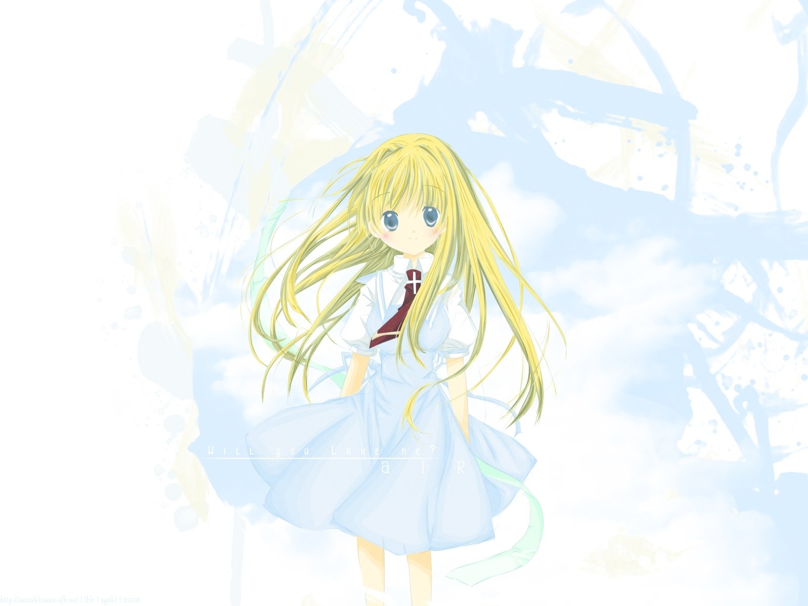 Anime girl in a light dress