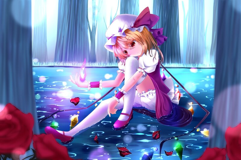 anime girl in a magical forest