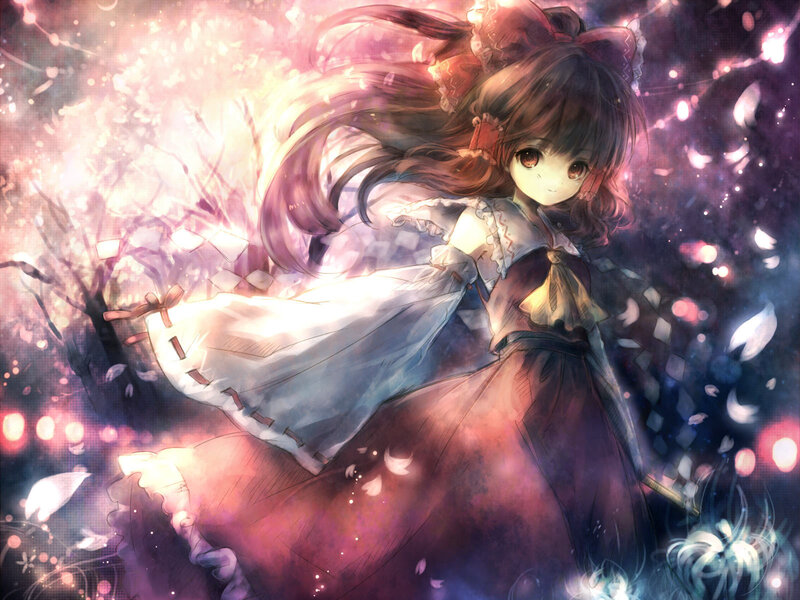 Anime girl in a magical forest