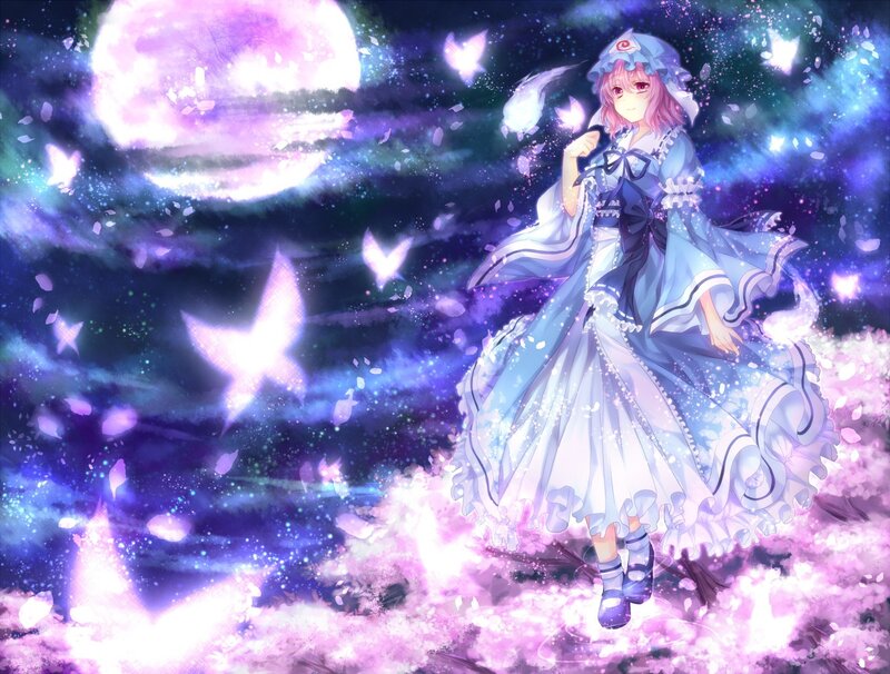 anime girl in a magical garden