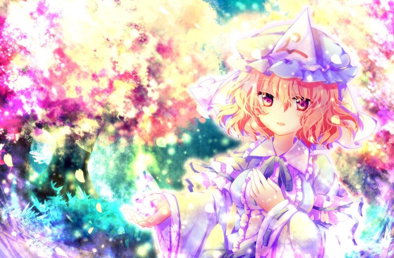 anime girl in a magical garden