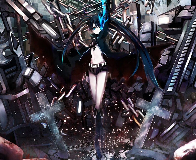 anime girl in a mechanical ruin