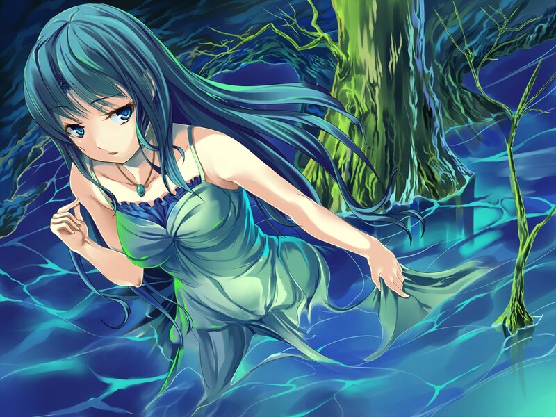 anime girl in a mystical forest