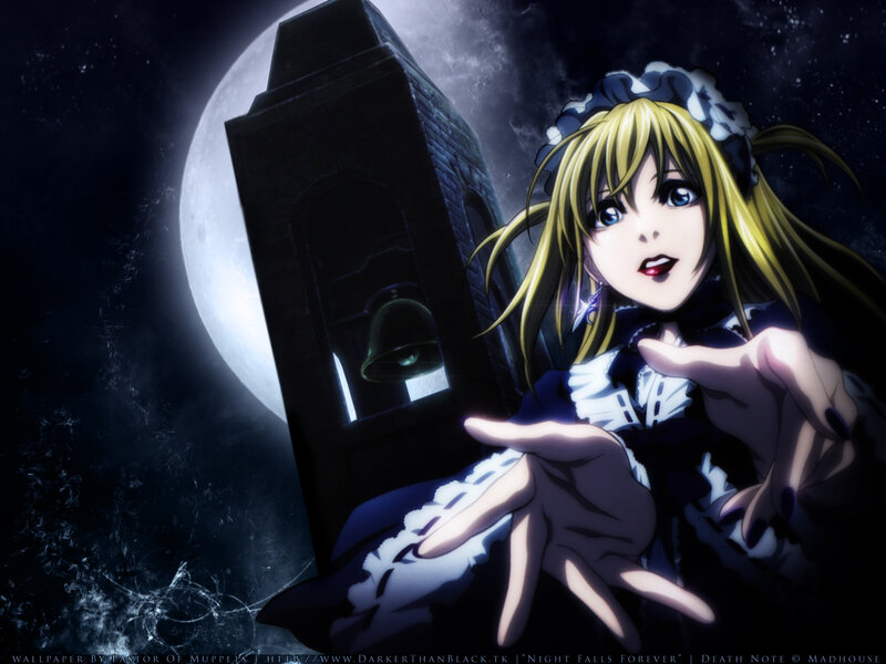 Anime girl in a night scene