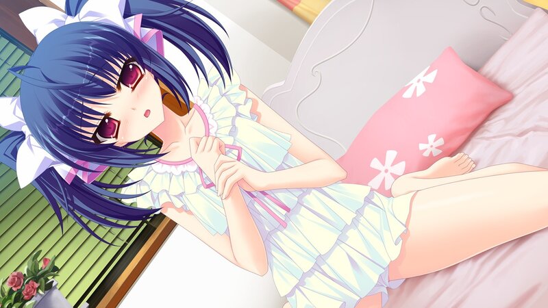 anime girl in a nightgown