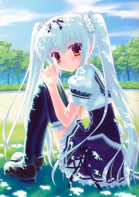 anime girl in a park