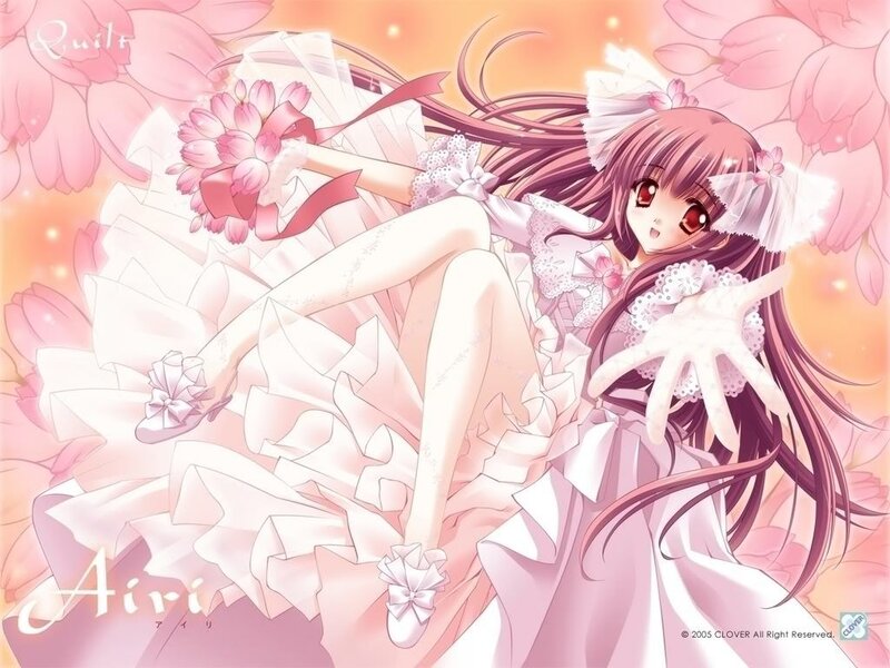Anime girl in a pink dress