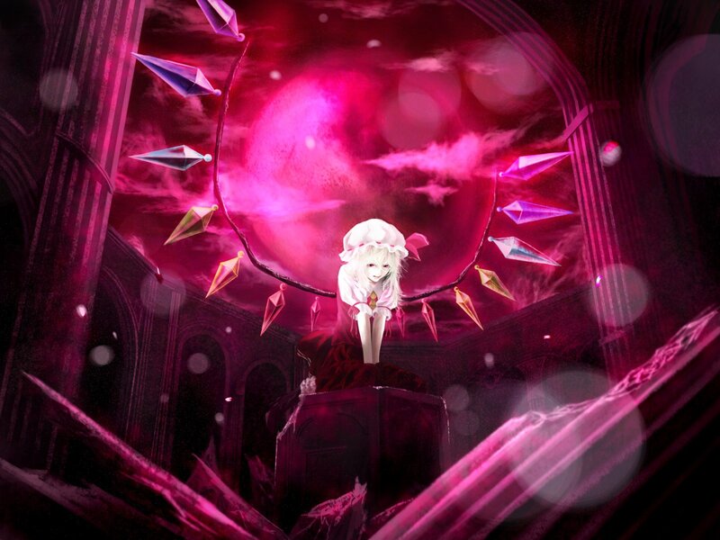 Anime girl in a pink realm