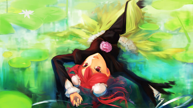 Anime girl in a pond