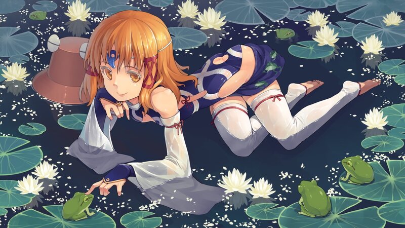 Anime girl in a pond