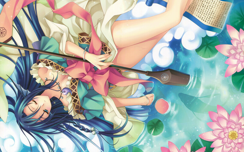 Anime girl in a pond