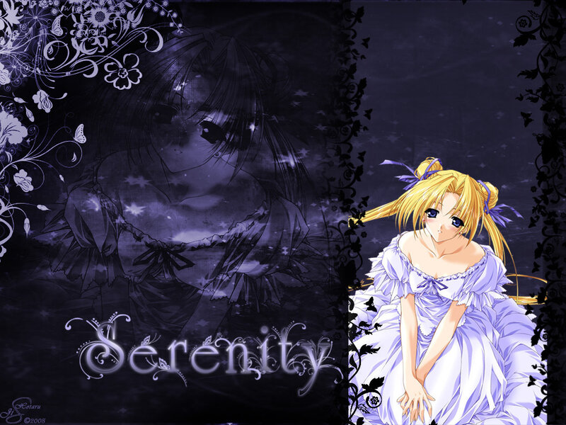 Anime girl in a purple dress