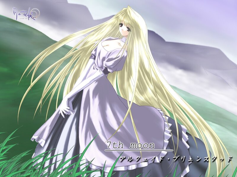 Anime girl in a purple dress