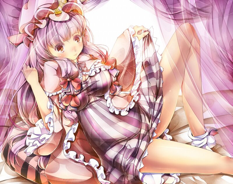 anime girl in a purple dress