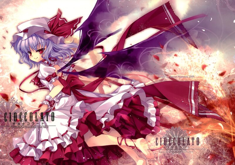 Anime girl in a red and white dress