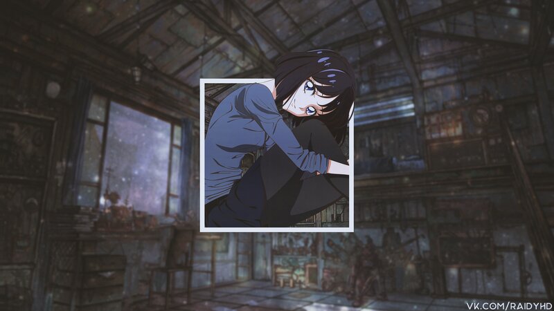 Anime Girl in a Room — Blue, Dramatic