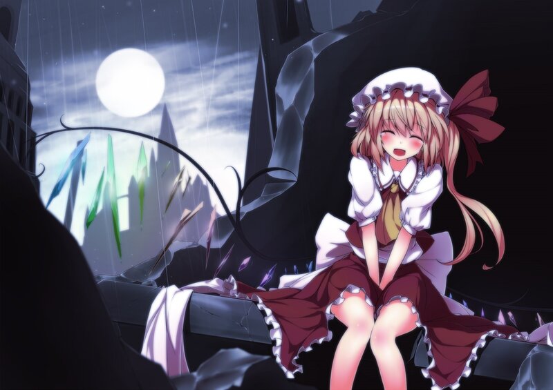 Anime girl in a ruined city