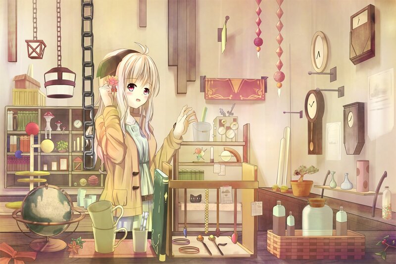 Anime girl in a shop