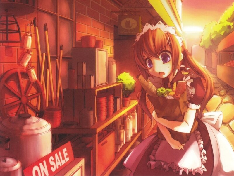 anime girl in a shop