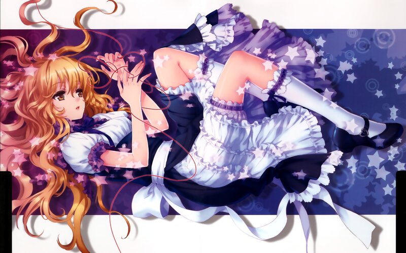 Anime girl in a starry dress