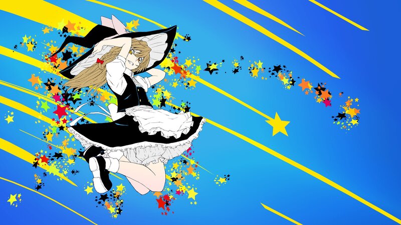 anime girl in a starry sky