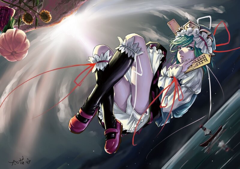 Anime girl in a storm