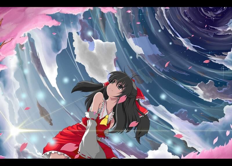 Anime girl in a storm