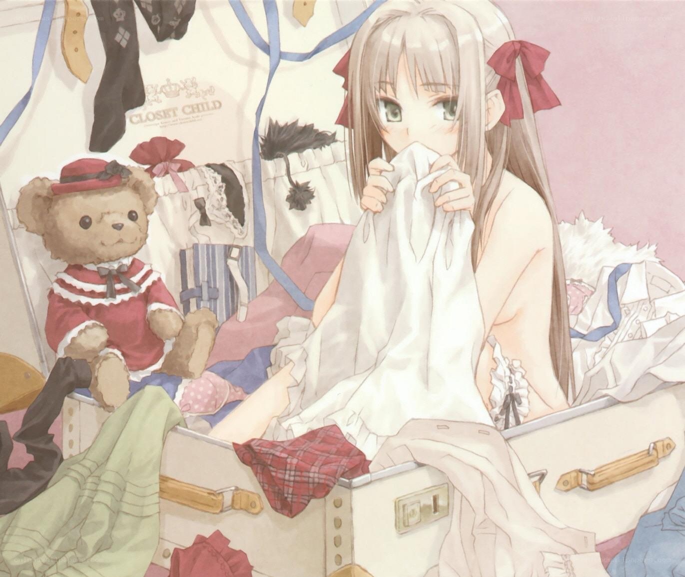 Anime girl in a suitcase