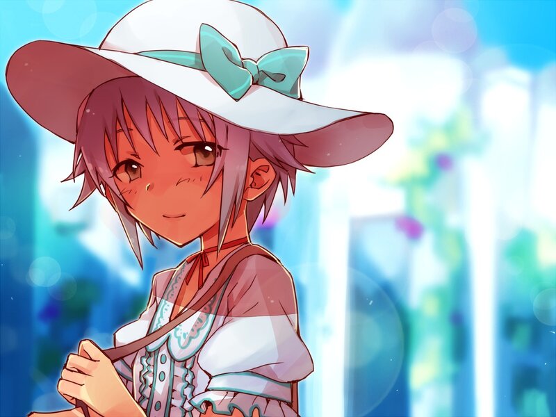 anime girl in a sun hat