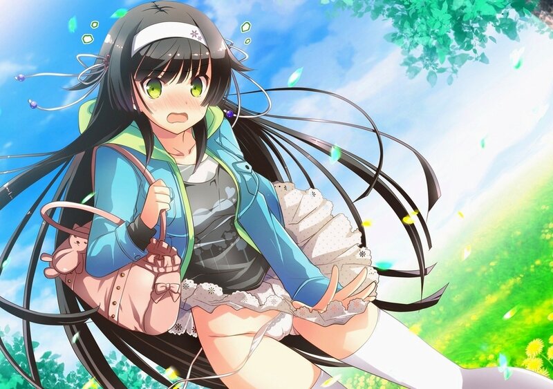 anime girl in a sunny field
