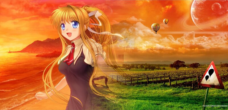 Anime girl in a surreal landscape