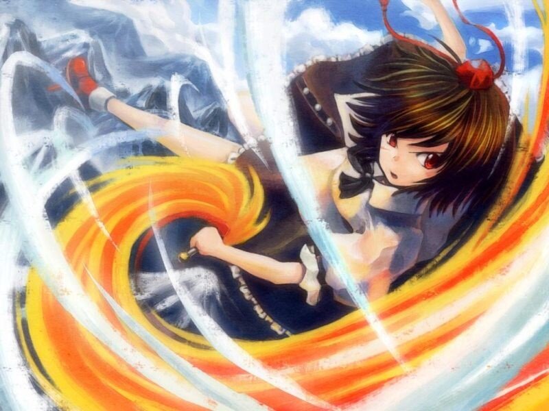 anime girl in a swirling vortex