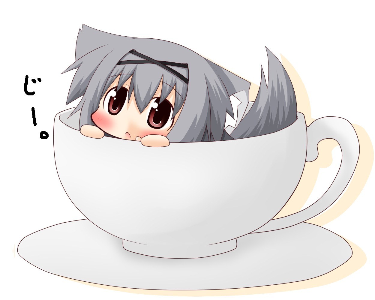 anime girl in a teacup