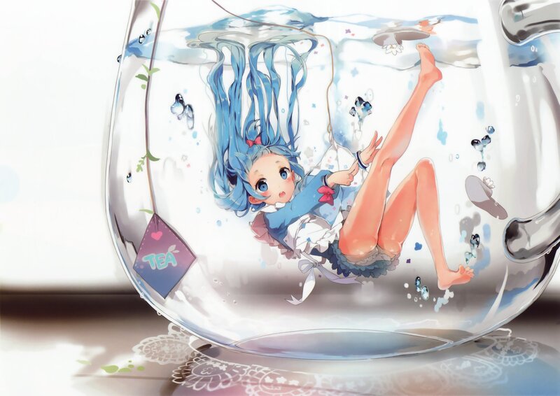 Anime girl in a teapot