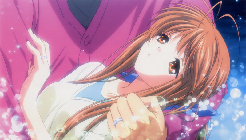 anime girl in a tender moment