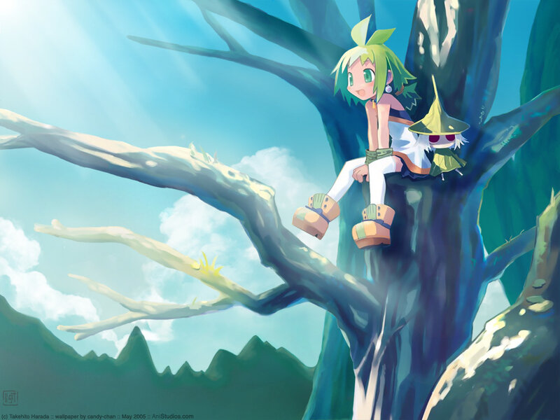 Anime girl in a tree