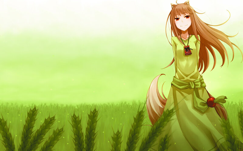 Anime girl in a wheat field