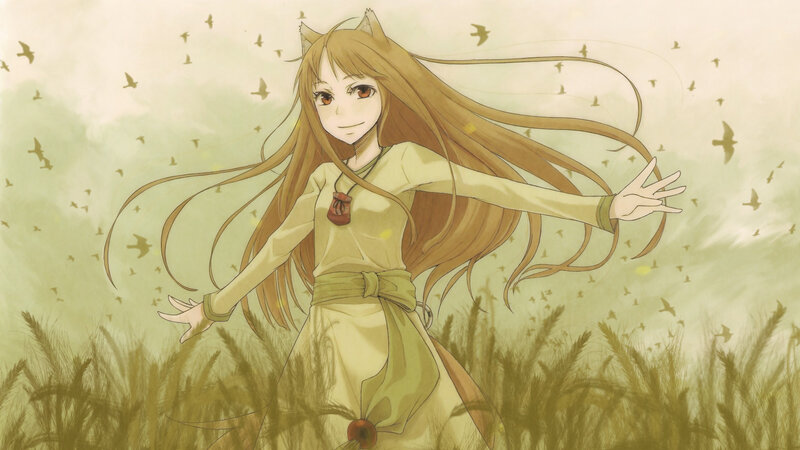 anime girl in a wheat field