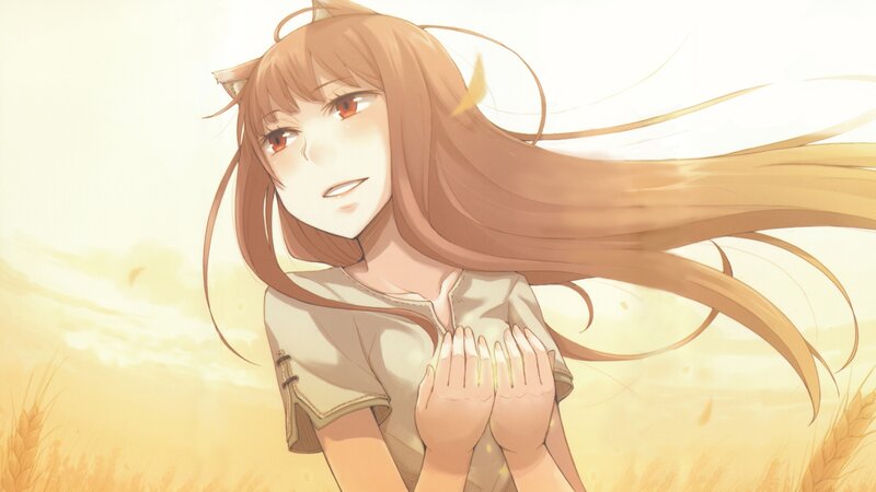 Anime girl in a wheat field