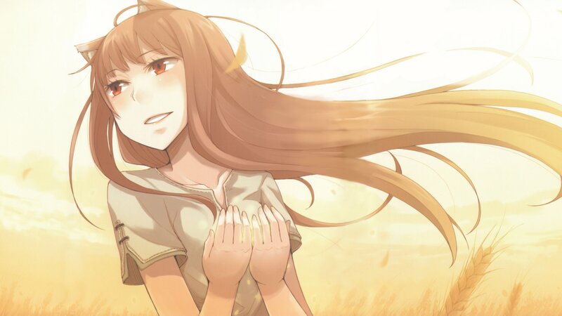 anime girl in a wheat field