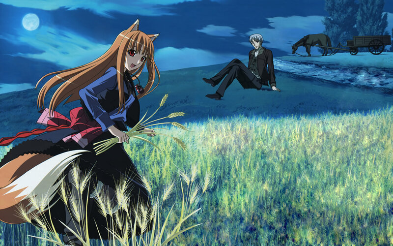 Anime girl in a wheat field