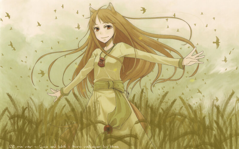 Anime girl in a wheat field