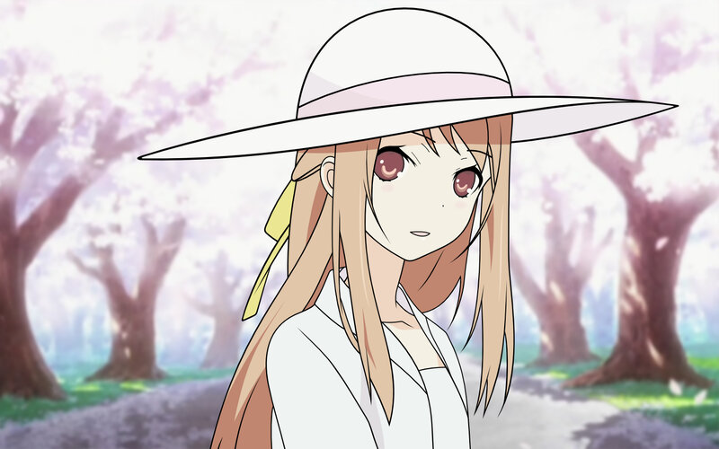 anime girl in a white hat