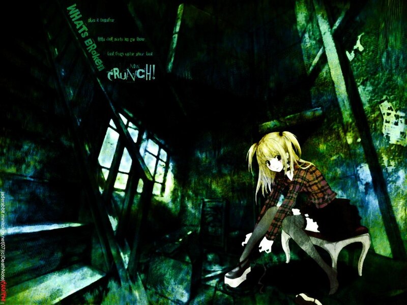 Anime girl in abandoned building