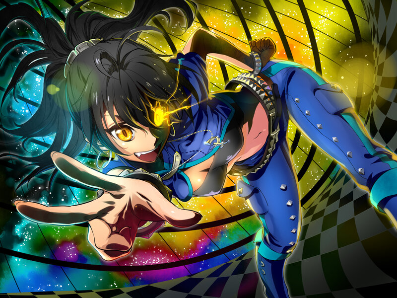 Anime Girl in Action — Blue